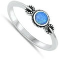 thumbnail image 4 of CHOOSE YOUR COLOR Bali Blue Simulated Opal Wholesale Ring .925 Sterling Silver Band CZ Female Size 8, 4 of 4