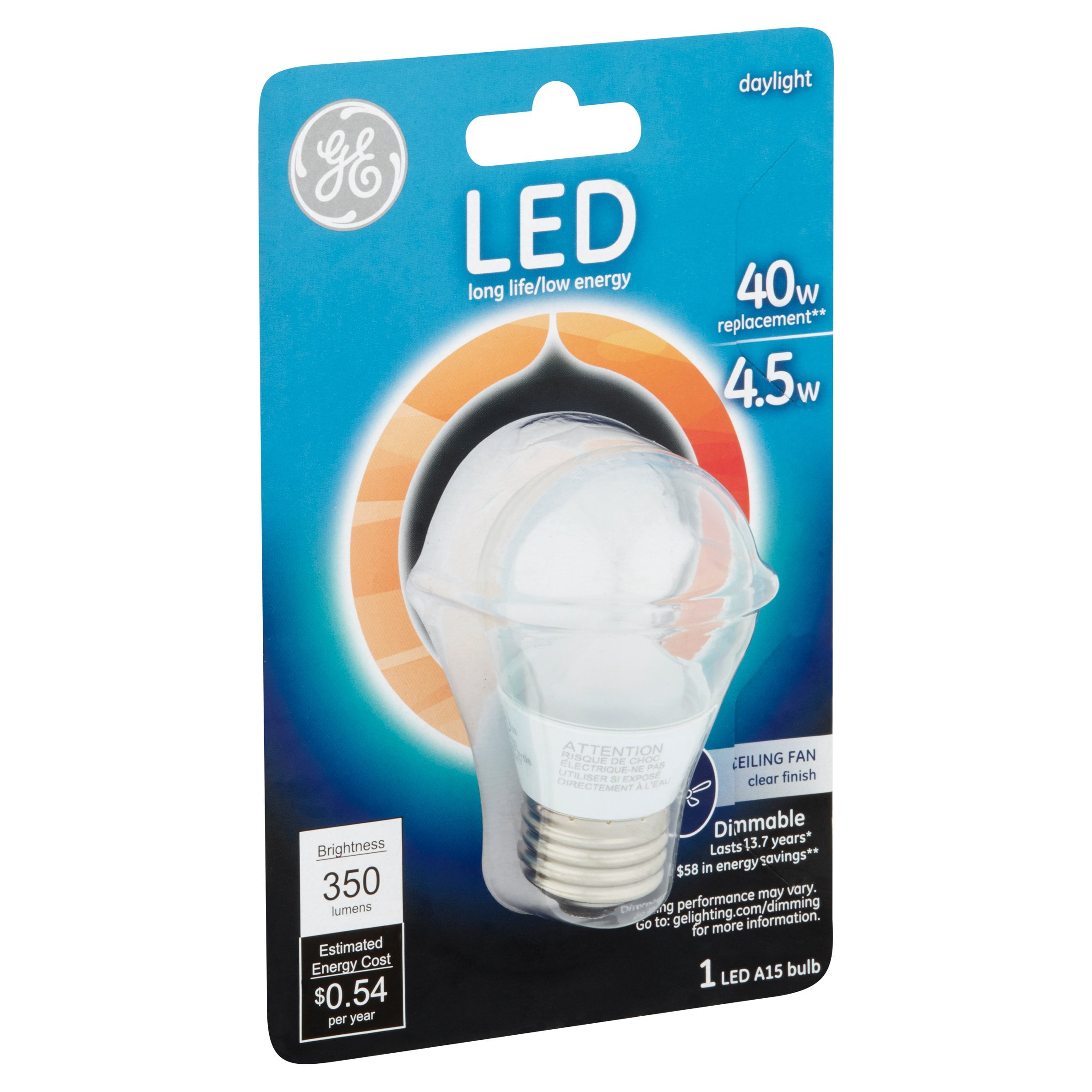 GE LED 4.5W 350 Lumens A15 Daylight Bulb