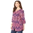 thumbnail image 4 of Catherines Women's Plus Size Petite Georgette Buttonfront Tie Sleeve Cafe Blouse, 4 of 5