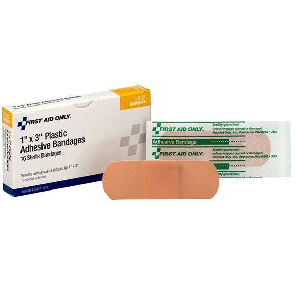 First Aid Only Tan Plastic Adhesive Bandage Sterile 1 x 3" 960 per Case