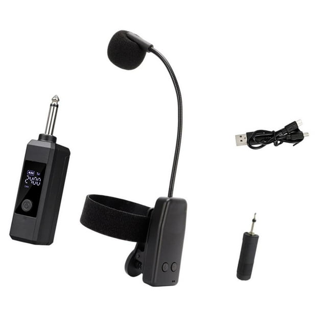 Micrófono de instrumento profesional de 30 m de alcance con clip y amplificador de voz para saxofón para conciertos. 1 en 1