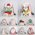 thumbnail image 2 of Christmas Bags Gifts Sack Drawstring Santa Sack Claus Home Decor Cotton Storage Candy Canvas Bag Large Christmas Gift Bags, 2 of 5