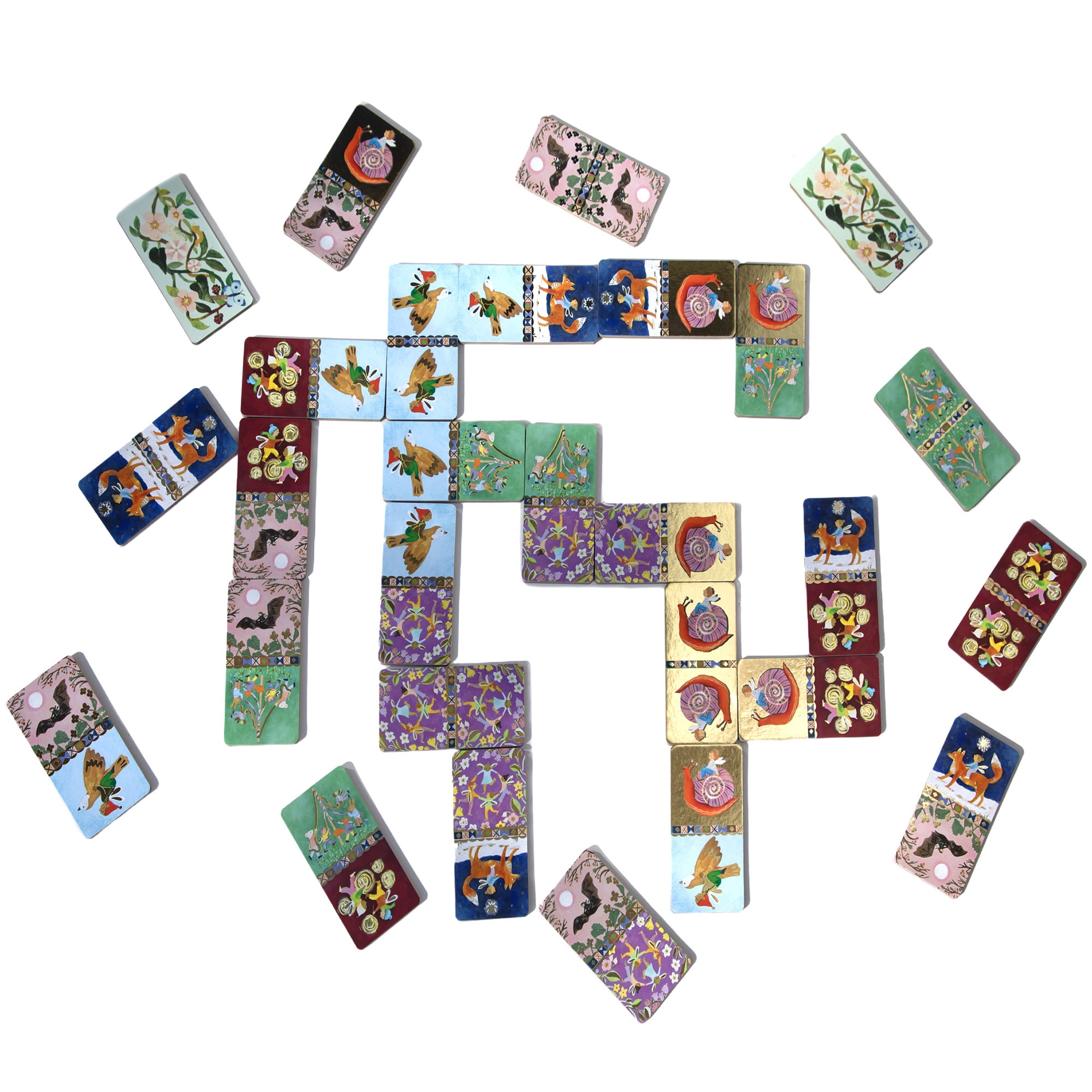 eeBoo Cottage Fairies Giant Shiny Dominoes, Ages 3+, For 2+ Players - Reinforces Matching, Counting, And Sequencing Skills Through Hands-On Play