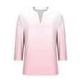 thumbnail image 5 of Jsaierl Womens 3/4 Length Sleeve Tops Summer V Neck Shirts Dressy Gradient Petite Blouses Soft Holiday T-shirts Top S-2XL, 5 of 7