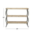 thumbnail image 3 of DecMode 39" x 33" Brown Wood 2 Shelves Console Table with Bowed Grey Metal Legs, 1-Piece, 3 of 9