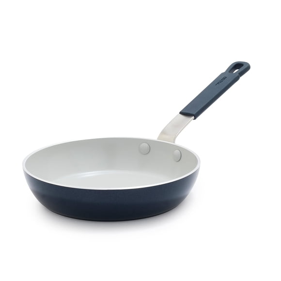 Sartén antiadherente GreenPan x Bobby Flay de 8 pulgadas, cerámica de diamante sin PFAS, apta para inducción, mango de silicona que se mantiene fresco, fácil de limpiar, apta para lavavajillas y horno