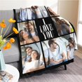 thumbnail image 3 of Custom Blanket with Photos/Text, Personalized Customized Picture Throw Blanket for Family Friend Christmas Halloween Birthday Wedding Customized Gifts for Women Men Blankets, 3 of 5