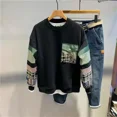 thumbnail image 3 of Sudadera con cuello redondo y estampado de cuello redondo para hombre, ropa cálida vintage de los años 90, ofertas de algodón, novedad, jersey para hombre, tallas grandes, diseño emo, 3 of 5