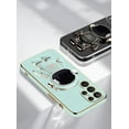 thumbnail image 2 of Compatible with Samsung Galaxy S23 Ultra Case Silicone TPU Plating, Samsung S23 Ultra Phone Case Cute Astronaut Pattern Cover with Stand for Women Girls (Green), 2 of 14