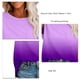 thumbnail image 4 of Camisa degradada para mujer, camiseta de verano holgada informal de manga corta con cuello redondo y bolsillo, 4 of 5
