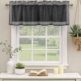 thumbnail image 3 of Black Retro Greek Key Valances for Windows, Decorative Rod Pocket Window Valance Curtains, Greece Ancient Rustic Geometric Short Curtain Drapes for Kitchen/Living Room, 2 Panels, 42" W x 18" L, 3 of 8