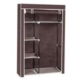 thumbnail image 1 of 64" Portable Closet Storage Organizer Wardrobe Clothes Rack with Shelves Dark Brown, 1 of 5