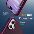 thumbnail image 4 of Dteck Magnetic for iPhone 16 Case with Screen Protector Camera Lens Cover, Compatible with MagSafe, Military Grade Drop Ring Holder Translucent Slim Hard Back Soft Edge,Winered, 4 of 8