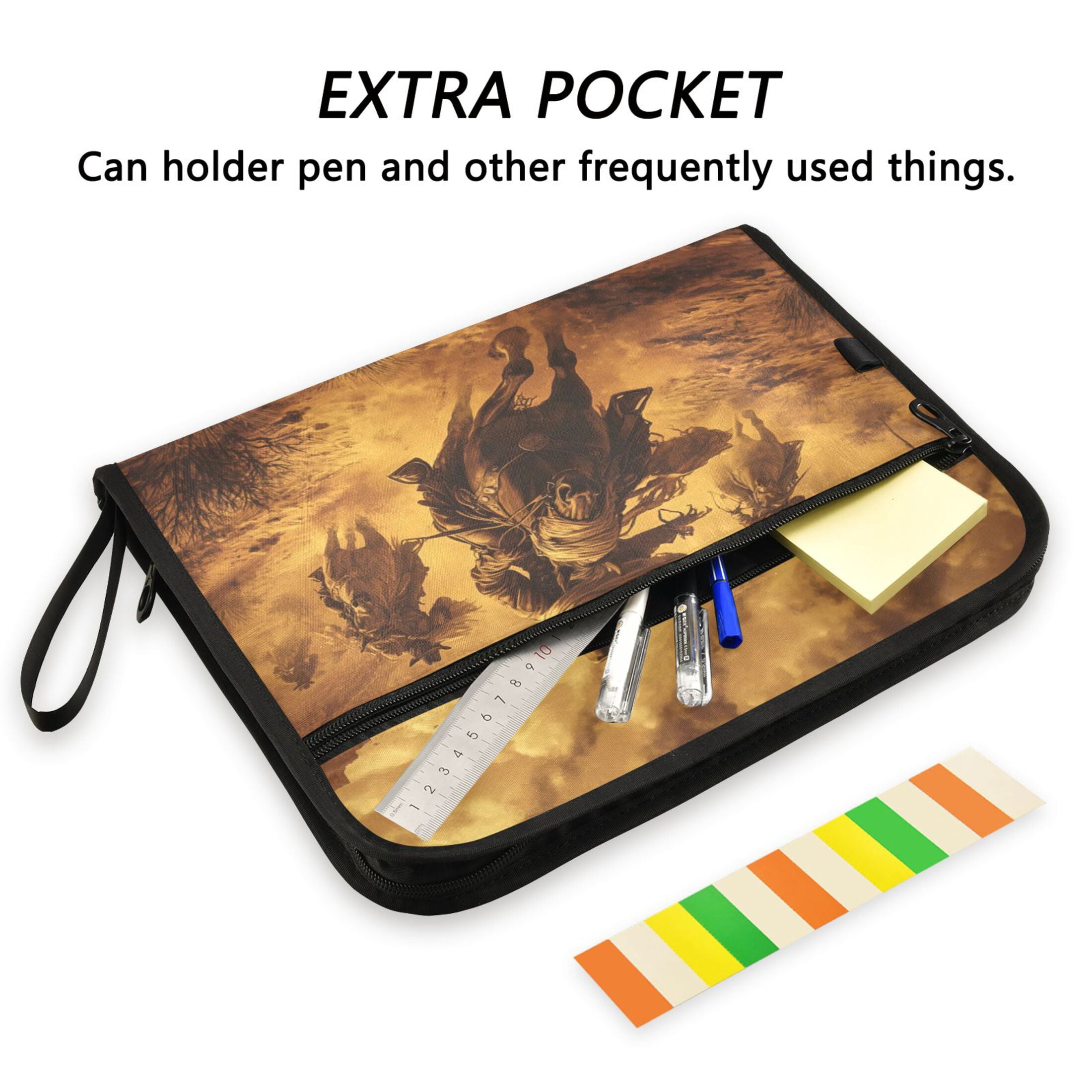 Organ Folder 14.2 x 0.8 x 10.6 Inches 13 Separate Pockets A4 Size Documents Folder A Sort Storage File Manager For The Home Office Riding Cowboys