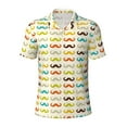 thumbnail image 2 of Daiia Colorful Mustache Pattern Men’s Polo Shirts,Solid Deck Shirt,Classic Fit, Breathable Cotton Polo for Casual and Sport Wear-4X-Large, 2 of 9