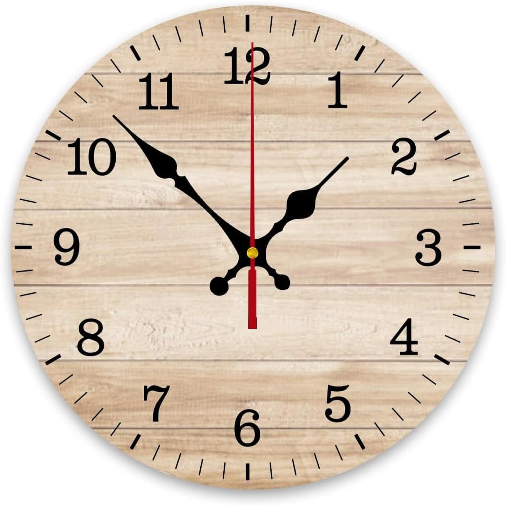 Weathered Blue Wooden Shabby Wood Teal Turquoise Green Painted Vintage Wall Clock Decorative for Living Room Decor Kitchen Bathroom Bedroom Office Silent Outdoor Waterproof Patio Wooden Analog Clock