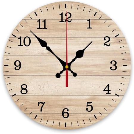 Weathered Blue Wooden Shabby Wood Teal Turquoise Green Painted Vintage Wall Clock Decorative for Living Room Decor Kitchen Bathroom Bedroom Office Silent Outdoor Waterproof Patio Wooden Analog Clock