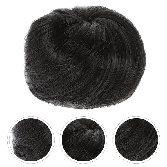 MOKKHNB Khaki Synthetic Hair Bun Wig Hair Chignon Hairpiece Creative Headdress for Decorating