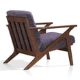thumbnail image 3 of Omax Decor Zola Solid Wood and Fabric Upholstered Accent Armchair in Purple, 3 of 4