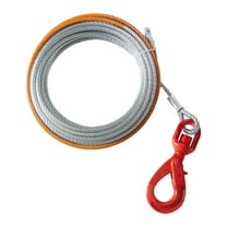 KFFKFF Galvanized Winch Cable, 3/8" x 100' with 15,200 lbs Capacity, Durable Wire Rope & Rotating Hook for SUVs, Trucks, and Off-Road Vehicles
