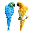 thumbnail image 2 of Vsenkes 2 Pieces Parrot Figurines Tree Ornaments Tree Decor Weatherproof Animal Lifelike Blue Yellow, 2 of 9