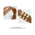 thumbnail image 6 of Punplita Women Belts with Square Rivets Gold Punk Rock Brown Belts for Women, 6 of 8