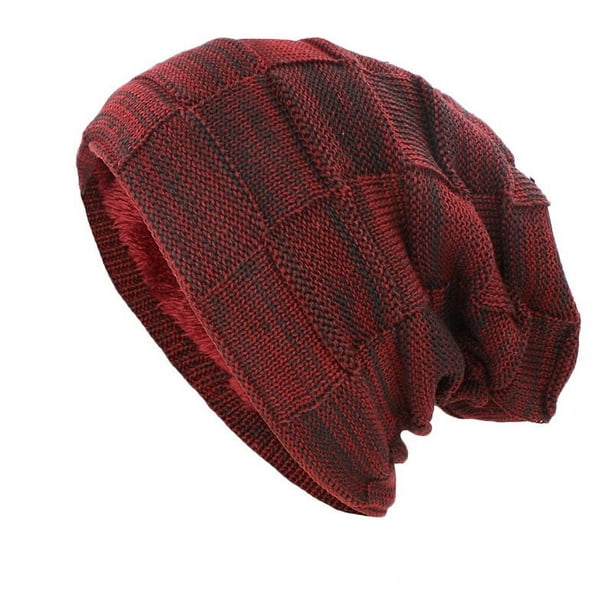 Gorros de invierno cálidos con forro polar para hombre y mujer, gorros unisex de punto con puños.