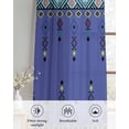 thumbnail image 6 of Navy Blue Boho Sheer Curtains 63 Inch Length 2 Panels Set for Living Room/Bedroom, Vintage Ethnic Tribe Abstract Art Retro Kitchen Curtains Grommet Semi-Sheer Curtains Window Treatments 42"x63"x2, 6 of 7