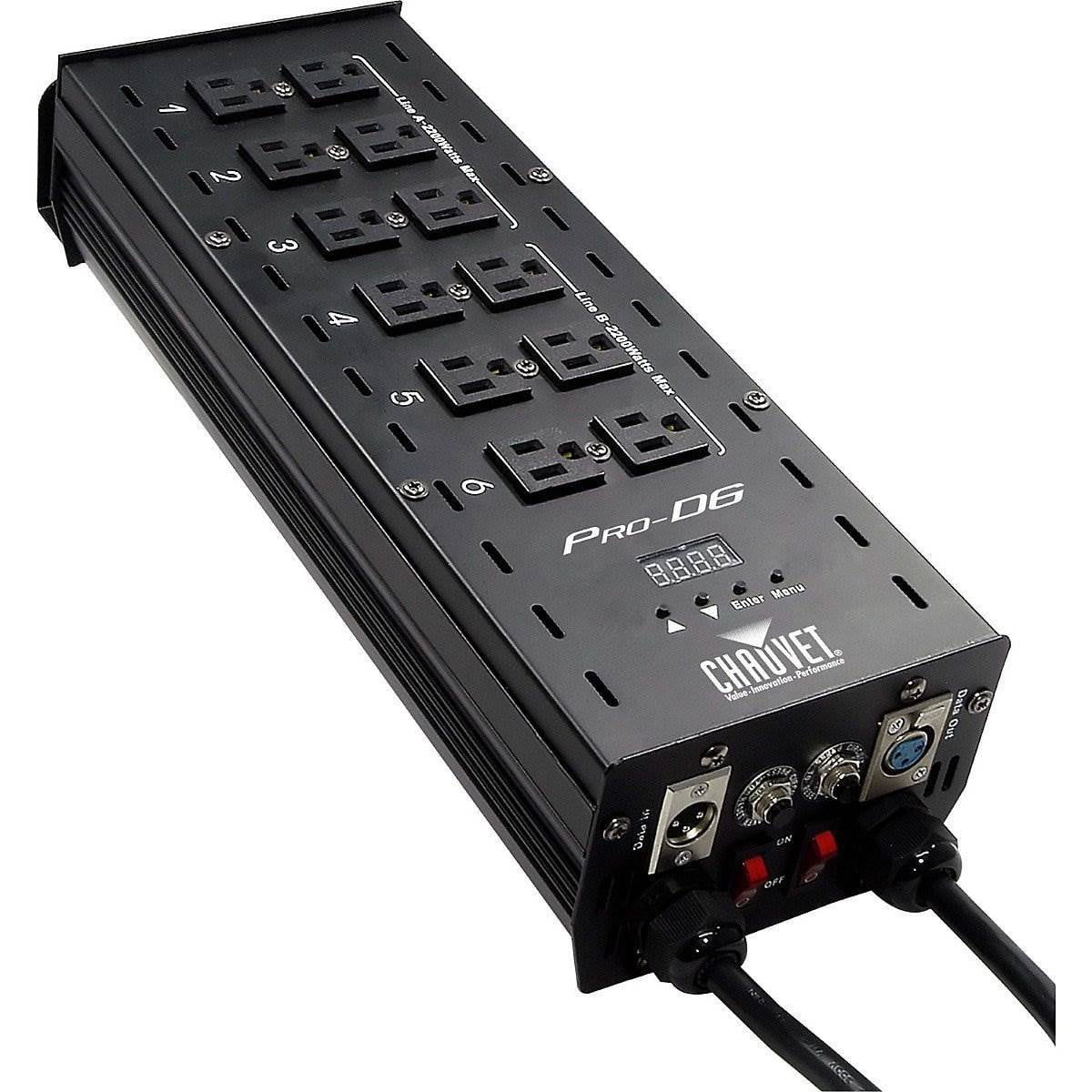 Chauvet DJ Pro D6 6Channel DMX512 Dual 20A Power Dimmer Switch Relay