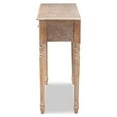 thumbnail image 4 of Celia Transitional Rustic French Country Wood and Mirror 2-Drawer Quatrefoil Console Table, 4 of 5