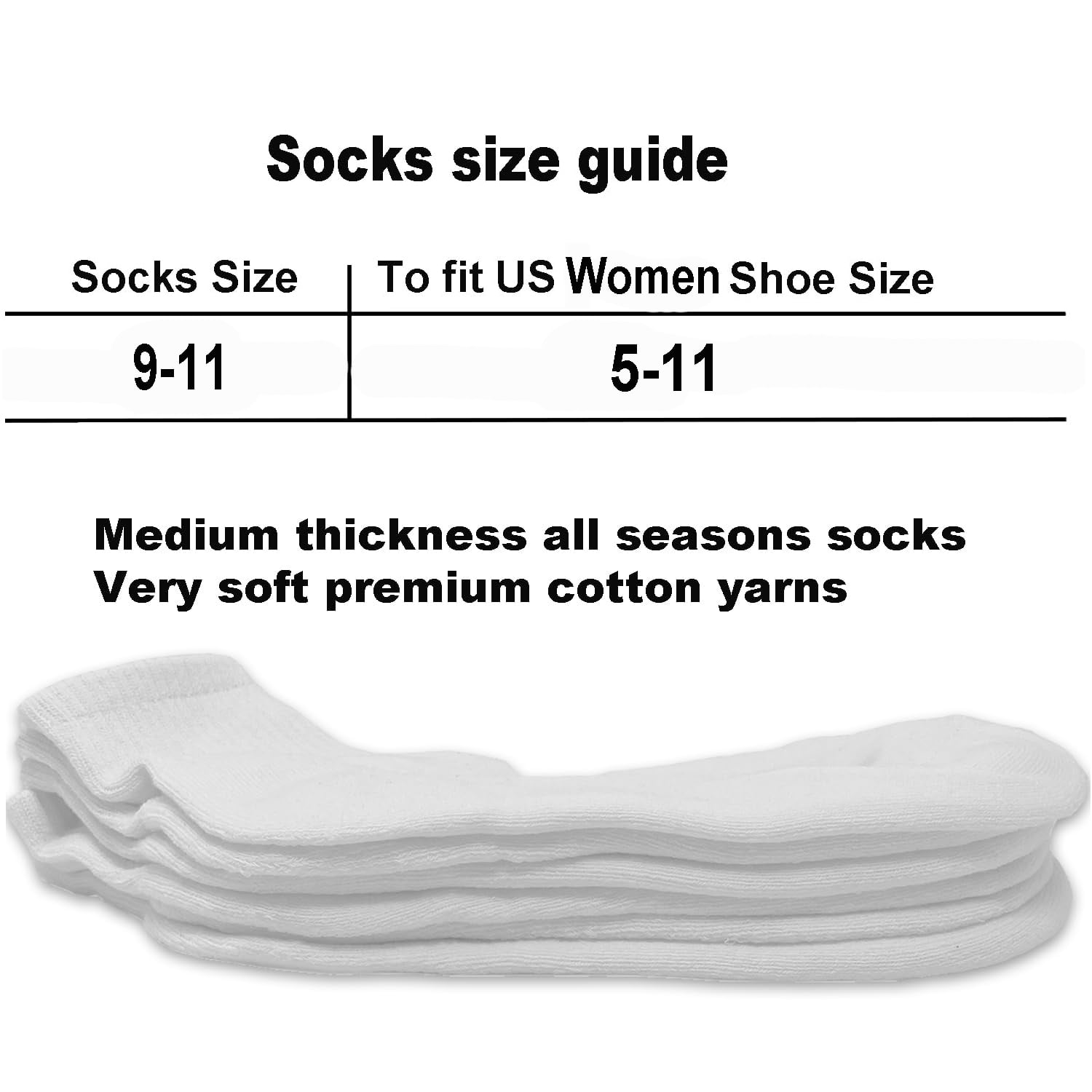 12 Pairs Women's Cotton Solid White Athletic Cushioned Ankle Quarter Socks Size 9-11