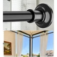 thumbnail image 1 of Tringle à Rideau à Tension, 43-64 Pouces Réglable Diamètre 1,1 Pouce Épaisse Robuste Tringle de Rideau de Douche Noire, Tringle à Rideau à Ressort en Acier Inoxydable, Tringle de Douche pour Salle de Bain Sans Perçage, Sans Rouille, 1 of 7