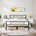 thumbnail image 3 of Alden Design X-Design Headboard & Footboard Metal Full Bed, Black, 3 of 8