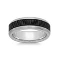 thumbnail image 5 of Men’s Stainless Steel 8mm Two-Tone Black Mesh Wedding Band, 5 of 5
