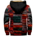 thumbnail image 5 of Mens Winter Jacket Sherpa Lined With Hood Warm Fleece Zipper Hoodie Red M, 5 of 5