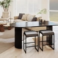 thumbnail image 6 of Costway 26” Bar Stools Set of 2 with Faux Leather Upholstered Seat, Metal Legs, Footrests Gray + Black, 6 of 10