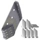 thumbnail image 1 of Soporte de esquina de acero inoxidable - Conector de esquina fijo trapezoidal de 3 lados para muebles, armarios, estanterías, mesas y cajones (1 paquete), 1 of 1