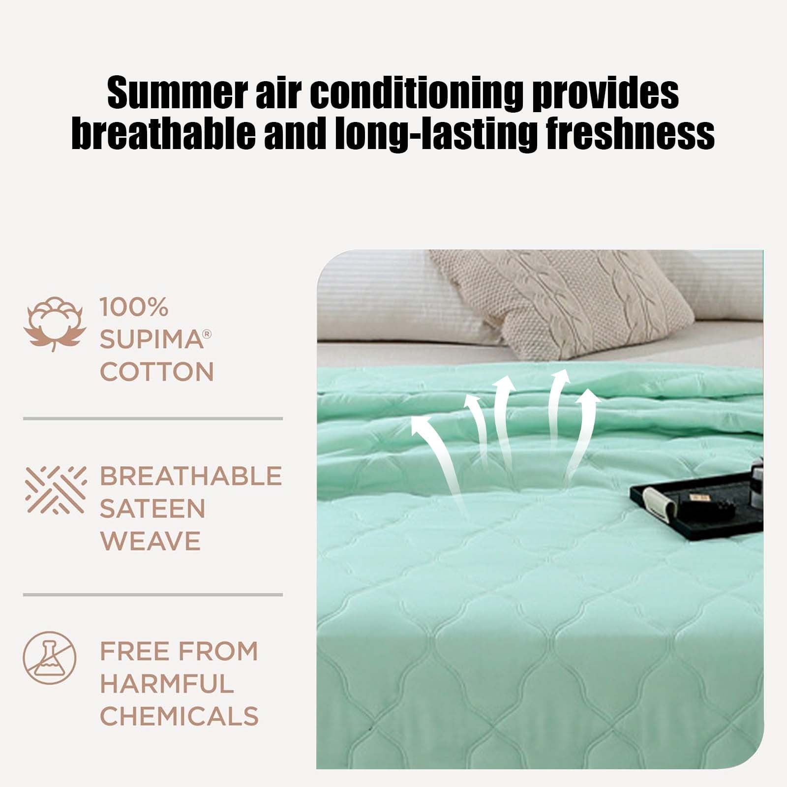 cvlncycling Washed Cotton Summer Quilt ,Skin-friendly Plain Printed Washed Cotton Summer Quilt,Soft Coverlet Bedding Set,Quilted Blanket,For Hot Sleepers And Night Sweats