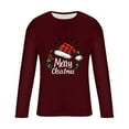 thumbnail image 4 of SERTG Men's Christmas Print Sports Shirt Long Sleeve Round Neck Casual Fashion Top Men Blouses Shirts Men's Christmas Tops(Wine,M), 4 of 5