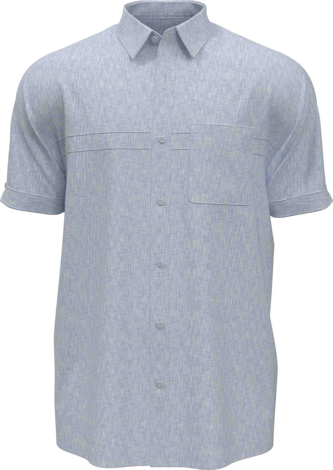 Cafe Luna Men's & Big Men's Chambray with One Pocket Short Sleeve Button Down Shirt, Sizes S-5XL