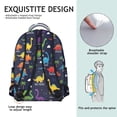 thumbnail image 5 of Dinosaur and Palm Navy Pattern Backpack for School, Cute School Bag with Adjustable Shoulder Straps and Padded Back, 15.3"x11"x7.1", 5 of 5