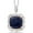 Blue Sapphire, September, variant on 18K Two-Tone Sterling Silver Pendant Necklace for Women Cushion Checkerboard Amethyst and Moissanite (3.07 Cttw)