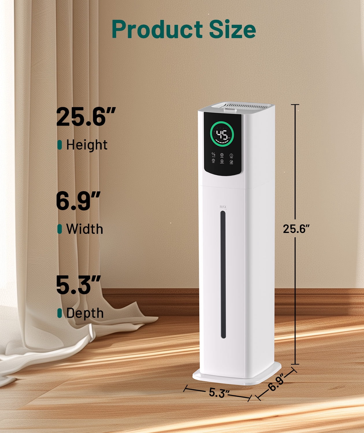 Dhole 9L Cool Mist Humidifier for Bedroom Ultra Quiet, 55+ Hours, Energy Efficient, Auto Shut-Off, Sleep Mode with Night Light for Baby Nursery, Home - Perfect for Large Rooms