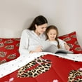 thumbnail image 4 of Feelyou Teen Fashion Lips Bedding Comforter Set 7pcs, Leopard Print Red King Bedding Sets, 4 of 8