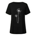 thumbnail image 4 of Tunic Tops for Women Loose Fit Dandelion Print T-shirt Top Round Neck Short Sleeve Shirt Top Casual Solid Color Blouse, 4 of 4