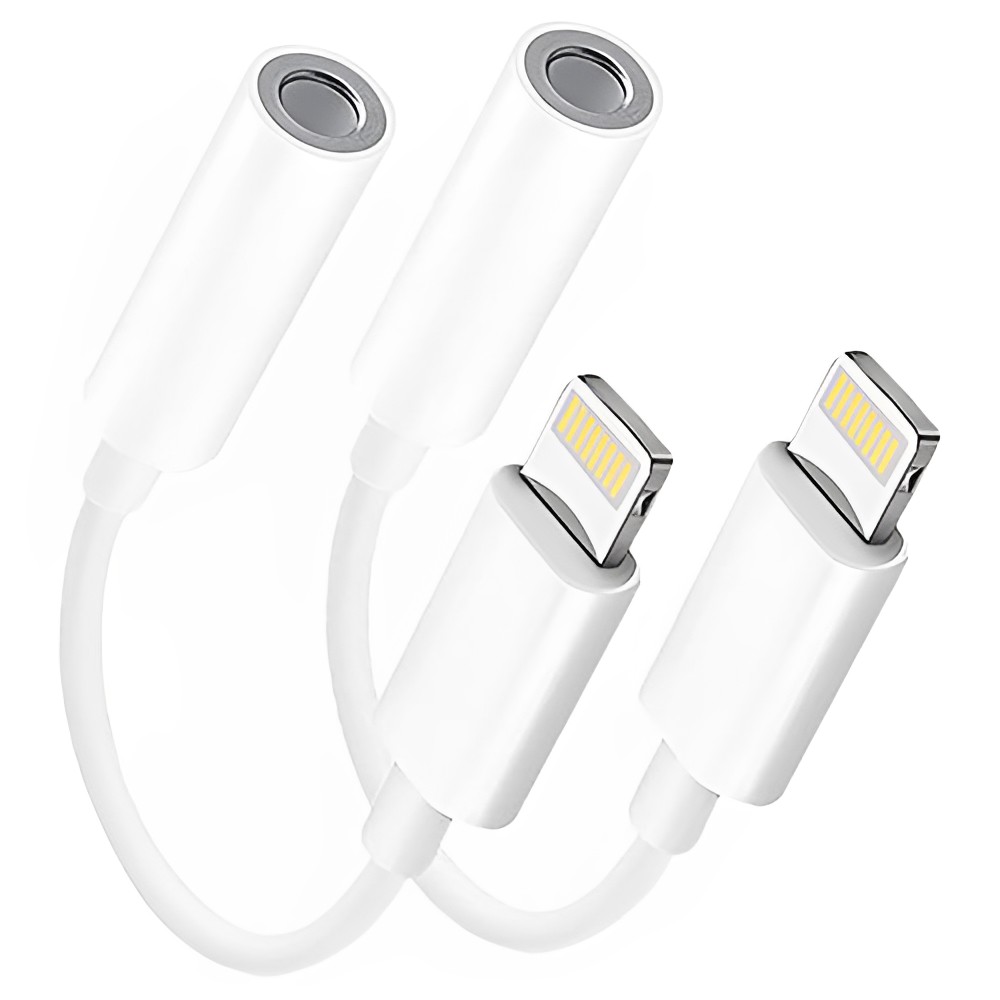 Lightning to 3.5 mm Headphone Jack Adapter, [MFi Certified] 2 Pack
