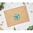 thumbnail image 3 of Darling Souvenir 45 Pcs Floral Wreath Round Thank You Sea Green Stickers Envelope Seals-1.6 Inches, 3 of 4