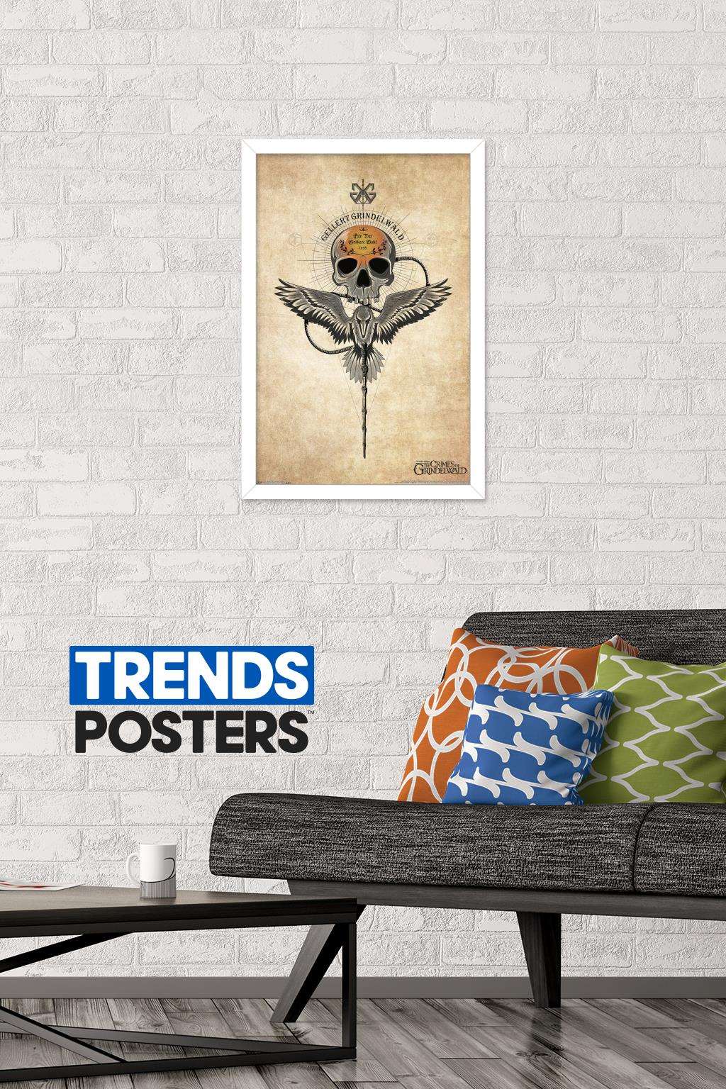 Fantastic Beasts And Where To Find Them: The Crimes of Grindelwald - Grindelwald Badge Wall Poster, 14.725" x 22.375", Framed