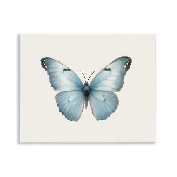 Stupell Industries Blue Symmetrical Butterfly Animals Painting Unframed Art Print Wall Art, 14 x 11