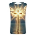 thumbnail image 2 of Mens Jesus Sleeveless T-Shirts Muscle Fit Tank Top 3D Print Cross Graphic Shirts Gym Workout Tee Shirt, 2 of 4
